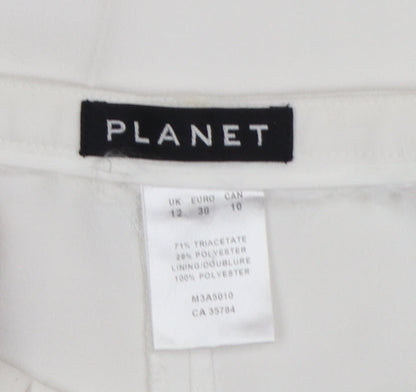Planet Women White Size 12 Wide-Leg Dress Pants