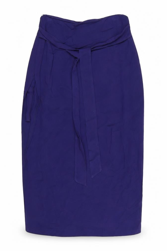 Marks and Spencer Women Blue Viscose Midi Wrap Skirt Size 12