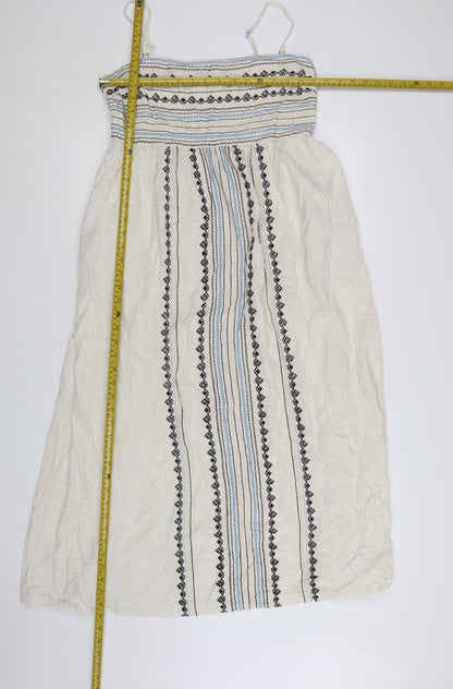 Next Women Ivory Embroidered Maxi Dress Size 18 Boho Summer Style