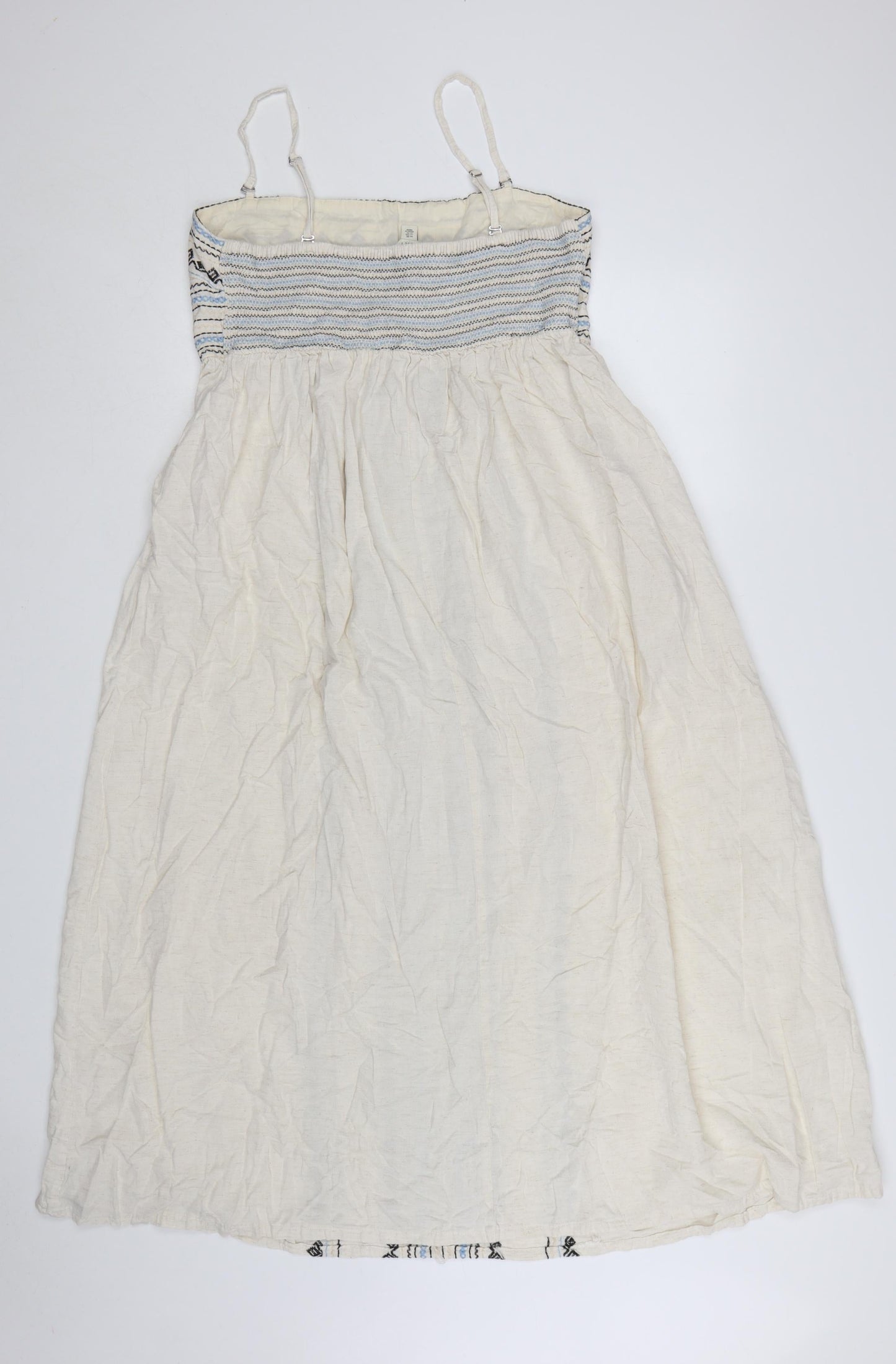 Next Women Ivory Embroidered Maxi Dress Size 18 Boho Summer Style