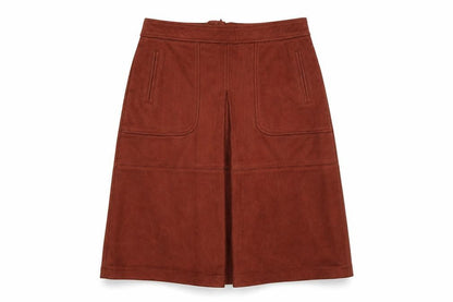 Next Women’s Brown Suede Effect A-Line Knee Length Skirt UK 6