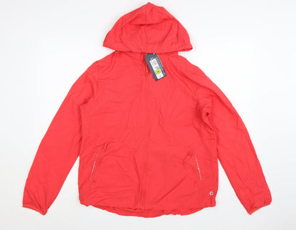 Marks and Spencer Women Red Size 12 Hooded Windbreaker Jacket