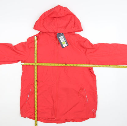 Marks and Spencer Women Red Size 12 Hooded Windbreaker Jacket