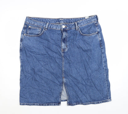 Marks and Spencer Women’s Blue Denim Pencil Skirt Size 20