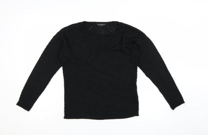 Dorothy Perkins Women’s Black Size 8 Open-Knit Pullover Jumper