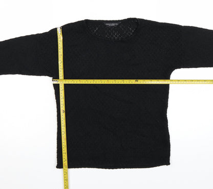 Dorothy Perkins Women’s Black Size 8 Open-Knit Pullover Jumper
