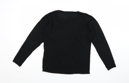 Dorothy Perkins Women’s Black Size 8 Open-Knit Pullover Jumper