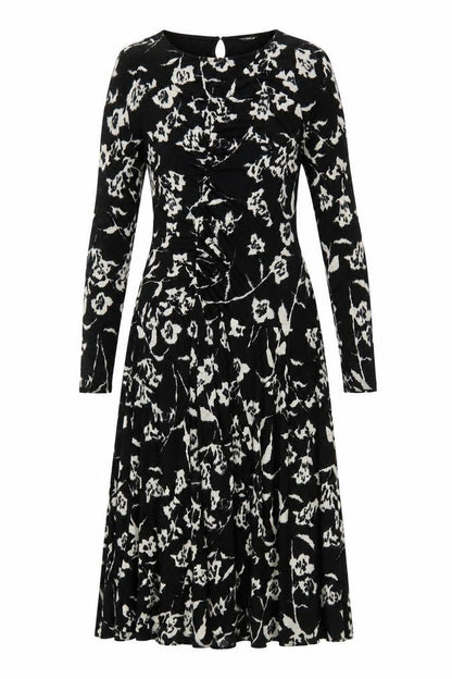Marks & Spencer Women's Black Floral Fit & Flare Dress Size 10