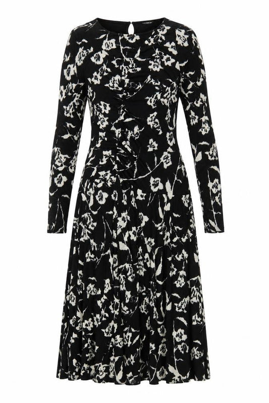 Marks & Spencer Women's Black Floral Fit & Flare Dress Size 10
