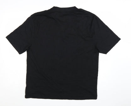 Artês Men's Black Cotton Crew Neck Short Sleeve T-Shirt Size M