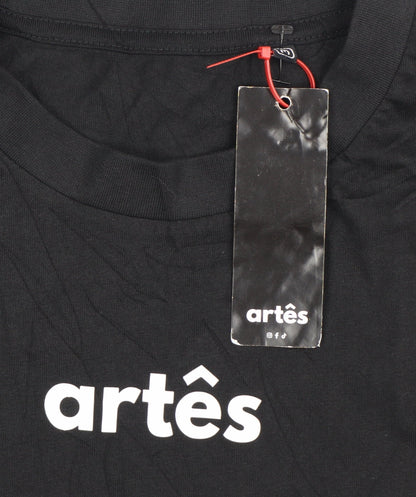 Artês Men's Black Cotton Crew Neck Short Sleeve T-Shirt Size M