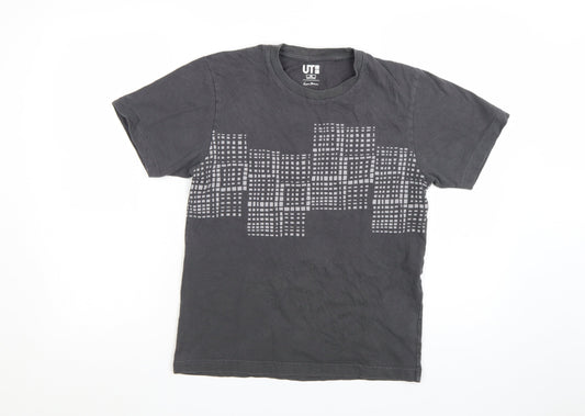 Uniqlo UT Men’s Black Graphic Print Short Sleeve T-Shirt XS Cotton