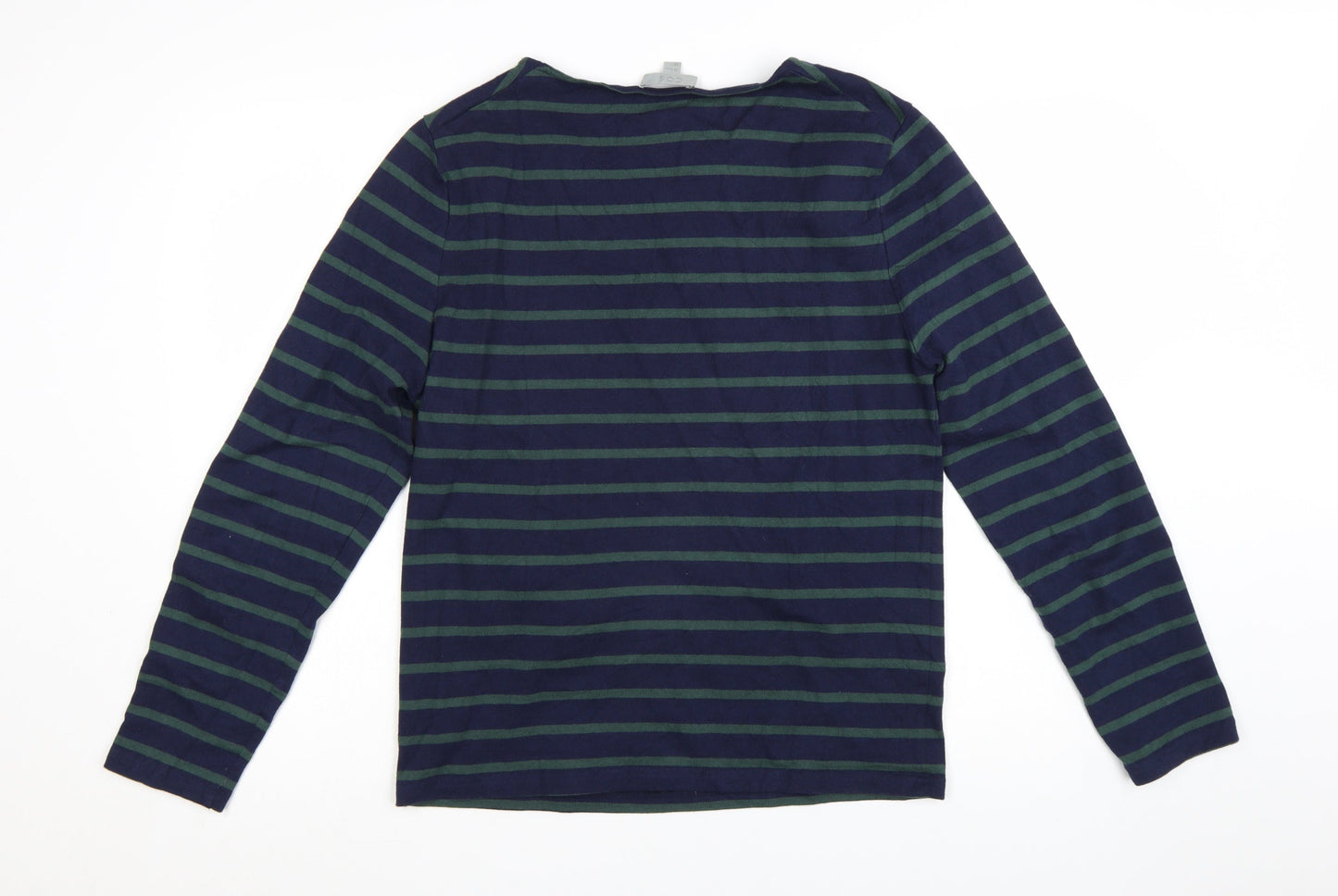 COS Men's Blue Striped Long Sleeve Cotton T-Shirt Size M