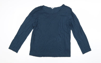 Jigsaw Women’s Blue Long Sleeve Cotton Jersey T-Shirt Size L