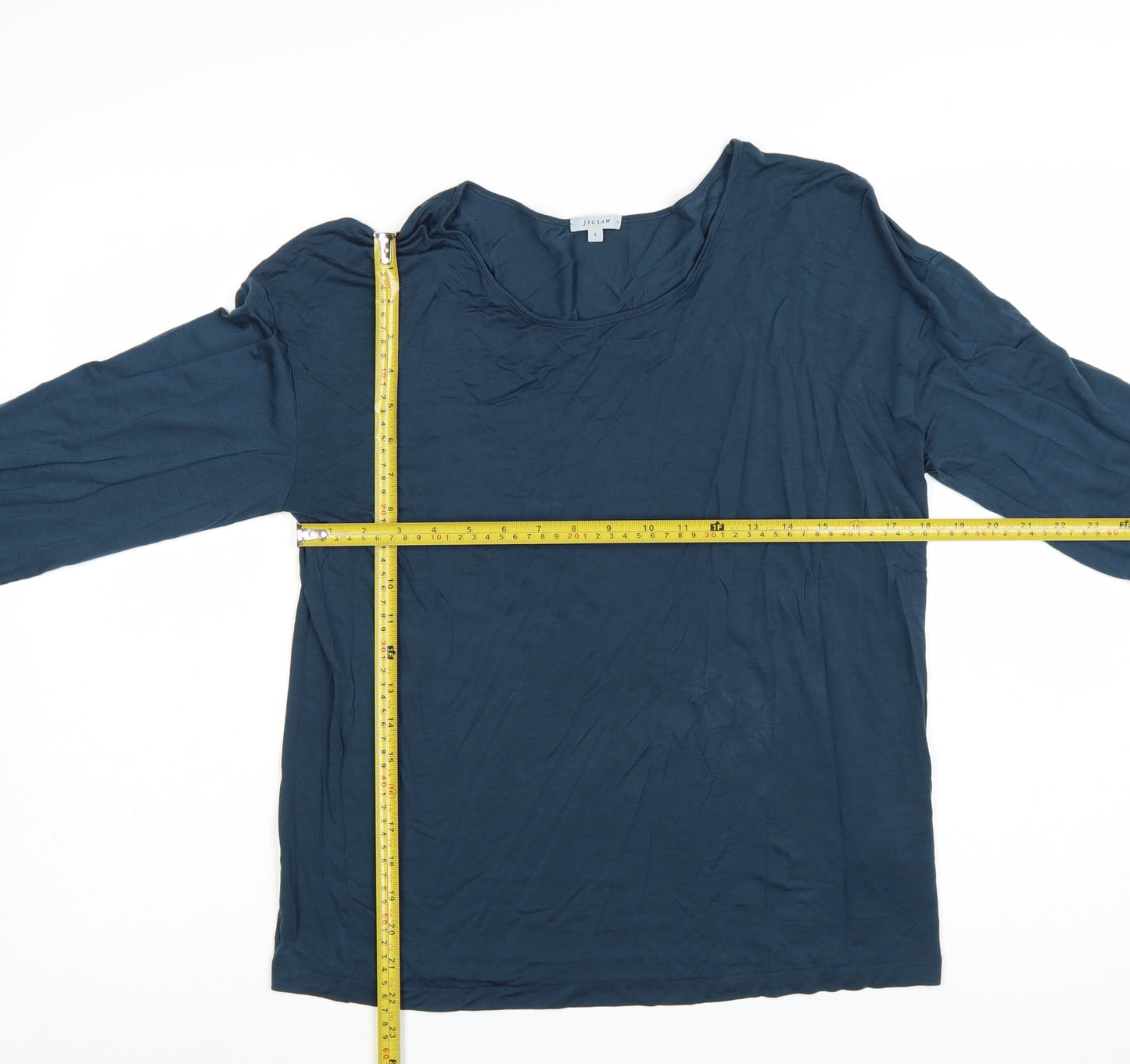 Jigsaw Women’s Blue Long Sleeve Cotton Jersey T-Shirt Size L