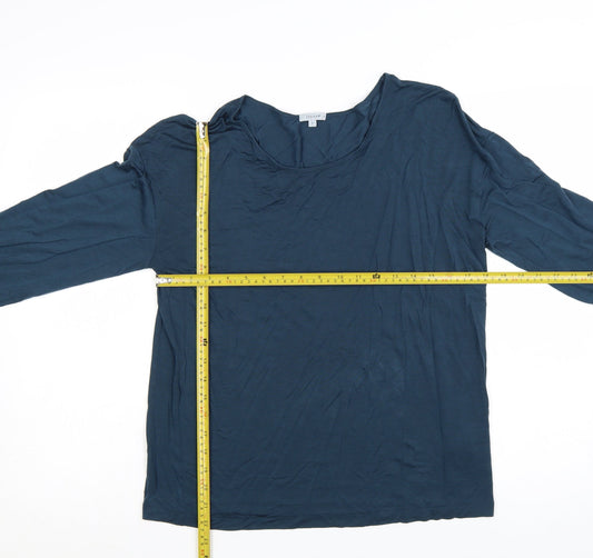 Jigsaw Women’s Blue Long Sleeve Cotton Jersey T-Shirt Size L