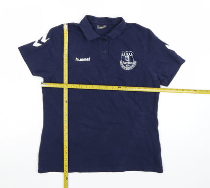Hummel Everton Blue Mens M Regular Fit Short Sleeve Polo Shirt