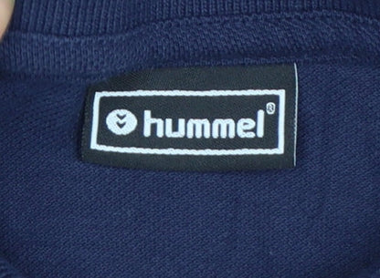 Hummel Everton Blue Mens M Regular Fit Short Sleeve Polo Shirt