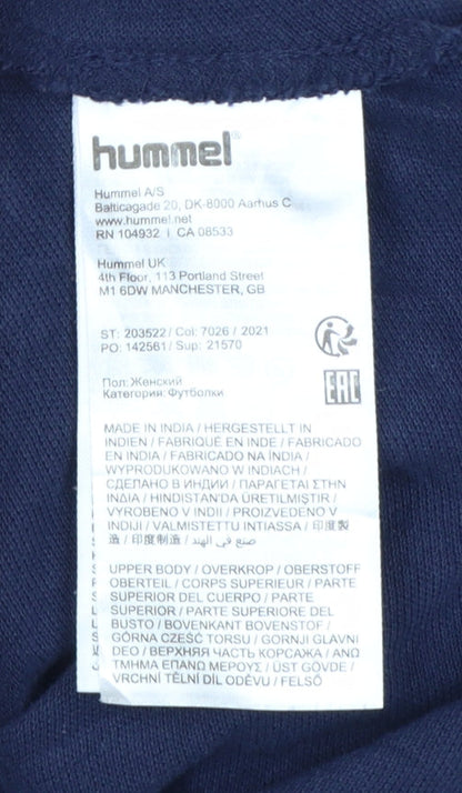 Hummel Everton Blue Mens M Regular Fit Short Sleeve Polo Shirt