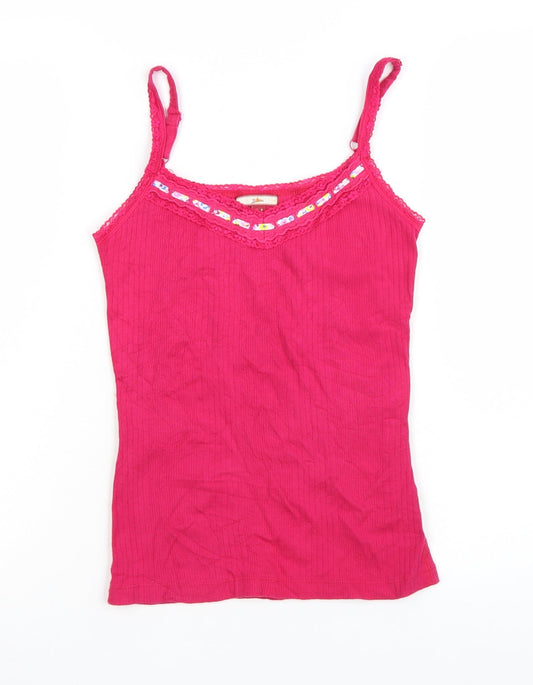 Joe Browns Women's Pink Lace Trim Cotton Camisole Vest Top Size 8