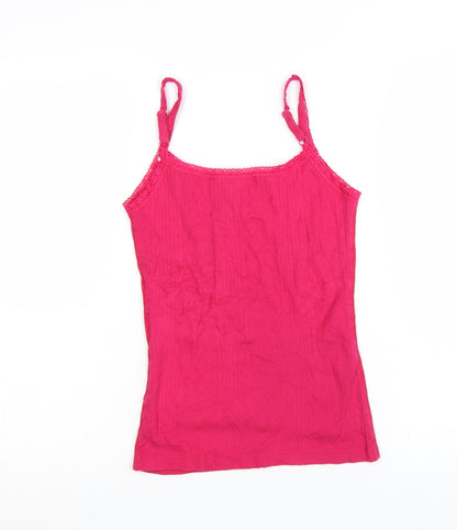Joe Browns Women's Pink Lace Trim Cotton Camisole Vest Top Size 8