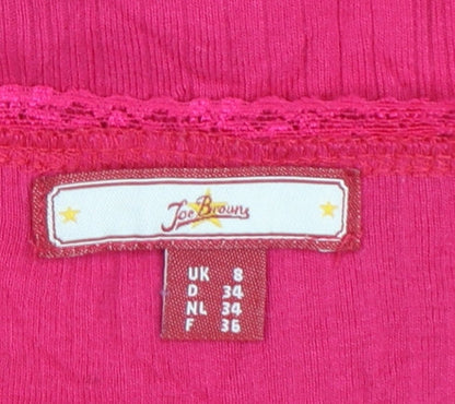 Joe Browns Women's Pink Lace Trim Cotton Camisole Vest Top Size 8