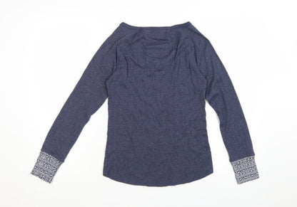 SoulCal & Co Women Blue Long Sleeve Henley Jersey Top Size 10