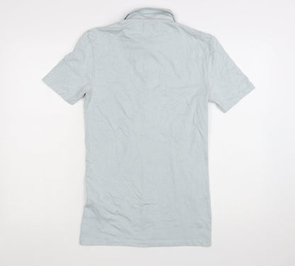 ASOS DESIGN Men's Grey Slim Fit Short Sleeve Button-Up Shirt Size S