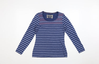 Marks and Spencer Women’s Blue Striped Long Sleeve Jersey T-Shirt Size 12