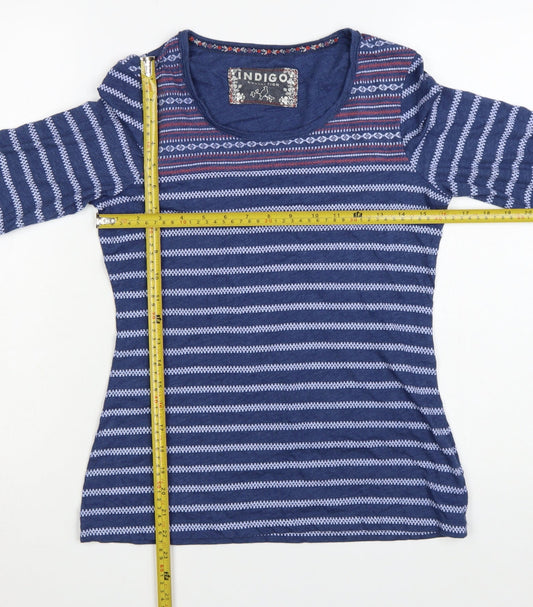 Marks and Spencer Women’s Blue Striped Long Sleeve Jersey T-Shirt Size 12