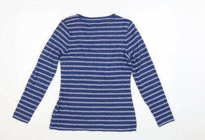 Marks and Spencer Women’s Blue Striped Long Sleeve Jersey T-Shirt Size 12