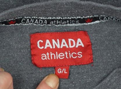 Canada Athletics Men's Grey Long Sleeve Patriotic T-Shirt Size L