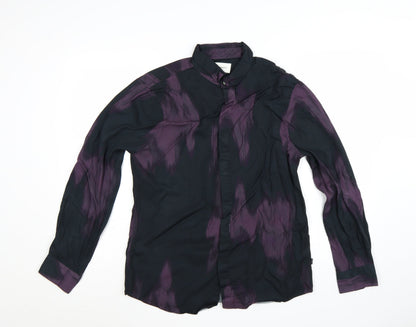 Marks and Spencer Men’s Purple Long Sleeve Button-Up Shirt M
