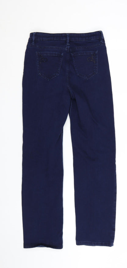Marks and Spencer Women Blue Size 8 Straight Stretch Jeans