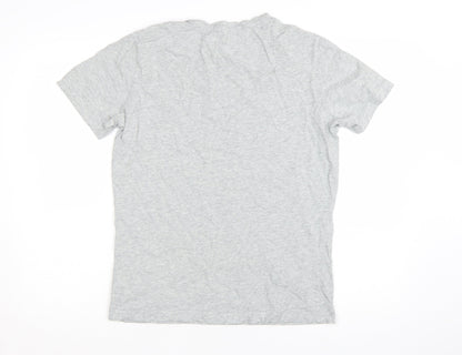 Calvin Klein Jeans Mens Grey Cotton Crew Neck Logo T-Shirt Size M