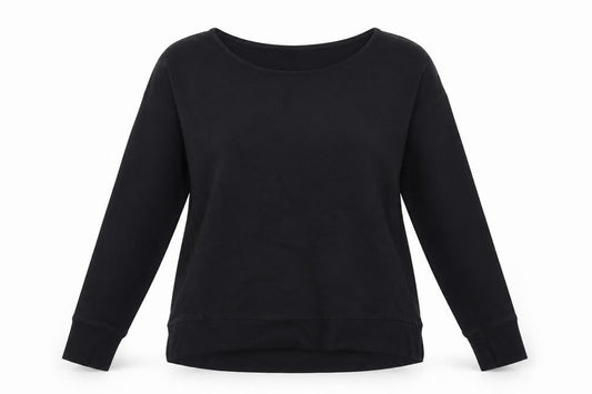 Sweaty Betty Women Black Cotton Modal Pullover Sweatshirt Size S