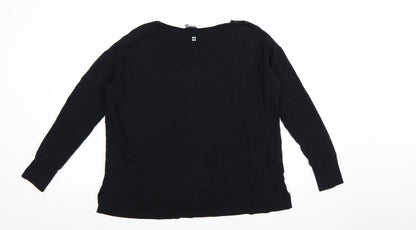 Sweaty Betty Women Black Cotton Modal Pullover Sweatshirt Size S