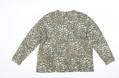 Marks and Spencer Women’s Green Animal Print Cotton Blouse Size 18