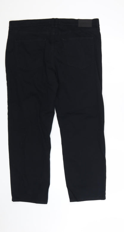 Marks and Spencer Men's Black 38x29 Straight Fit Stretch Jeans