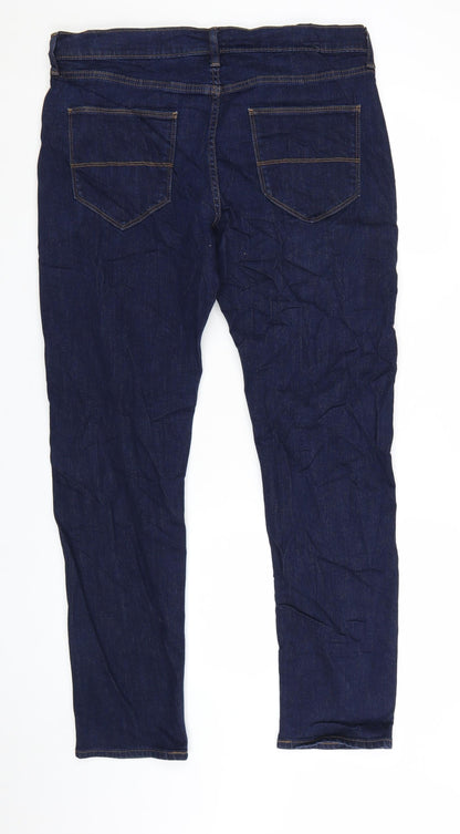 Marks and Spencer Men's Blue Slim Fit Jeans 34/31 Straight Denim