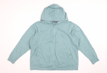 Marks and Spencer Womens Dusted Aqua Full Zip Hoodie Size 18 Cotton Blend