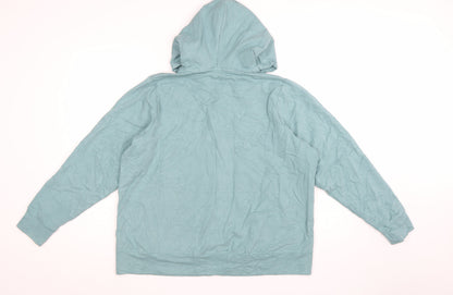 Marks and Spencer Womens Dusted Aqua Full Zip Hoodie Size 18 Cotton Blend