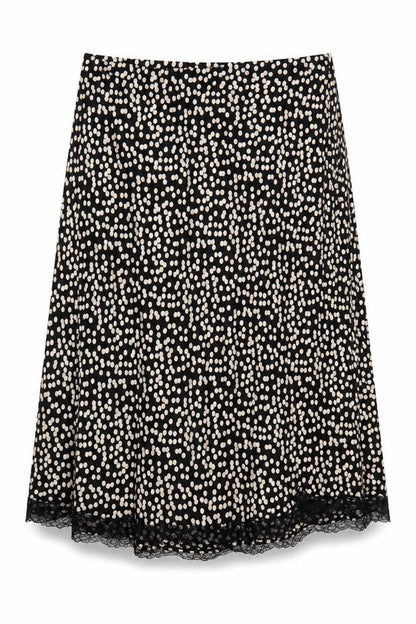 Marks and Spencer Womens Black Polka Dot Lace Trim A-Line Skirt Size 20
