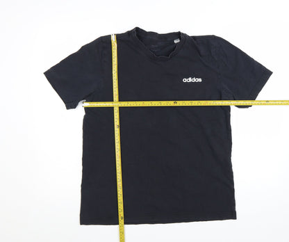 adidas Men's Black Cotton Crew Neck Short Sleeve T-Shirt Size L