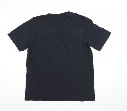 adidas Men's Black Cotton Crew Neck Short Sleeve T-Shirt Size L