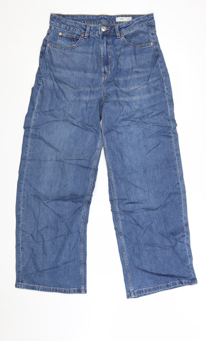 Marks and Spencer Women’s Blue Wide-Leg Jeans Size 14 Regular Fit Denim