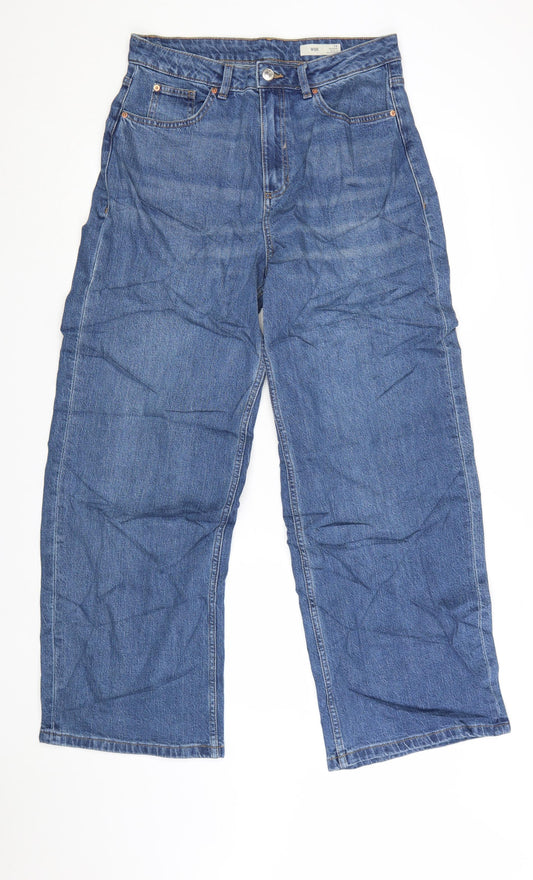 Marks and Spencer Women’s Blue Wide-Leg Jeans Size 14 Regular Fit Denim