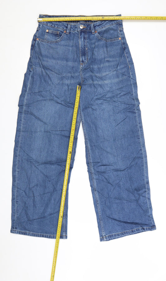 Marks and Spencer Women’s Blue Wide-Leg Jeans Size 14 Regular Fit Denim