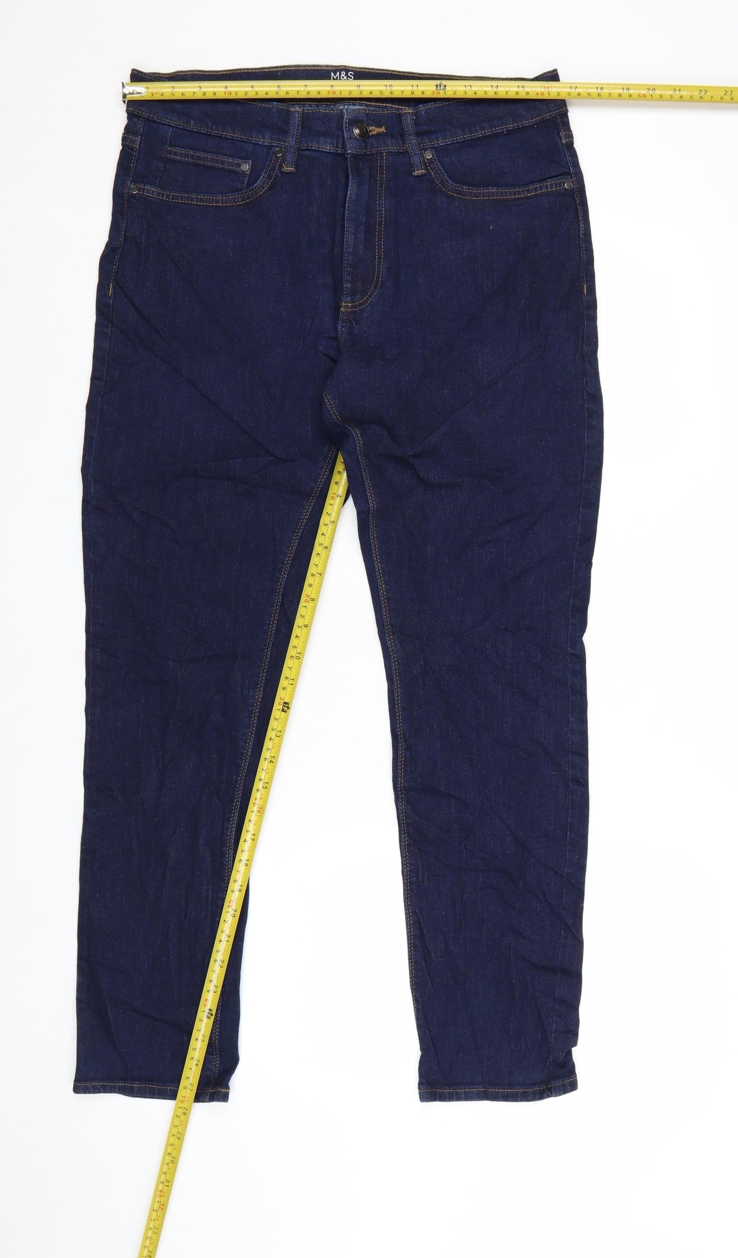 Marks and Spencer Men's Blue Slim Fit Jeans 32W 29L Denim
