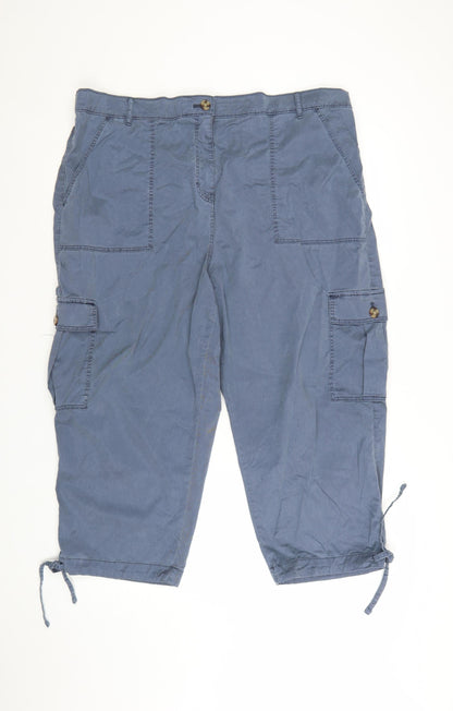 Marks and Spencer Womens Blue Size 22 Cargo Trousers